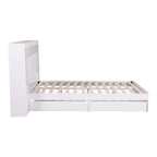 Artiss Queen Bed Frame with Storage Bookcase Headboard, USB & Type-C Ports & Drawers White