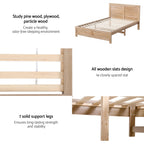 Artiss Single Bed Frame Wooden Bed Base Walnut