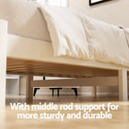 Artiss Bed Frame Single Size Wooden Platform with 2 Storage Drawers White SOFIE
